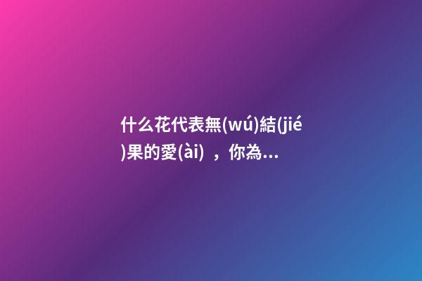 什么花代表無(wú)結(jié)果的愛(ài)，你為什么總是遇不到真愛(ài)-第1張-觀點(diǎn)-玄機(jī)派